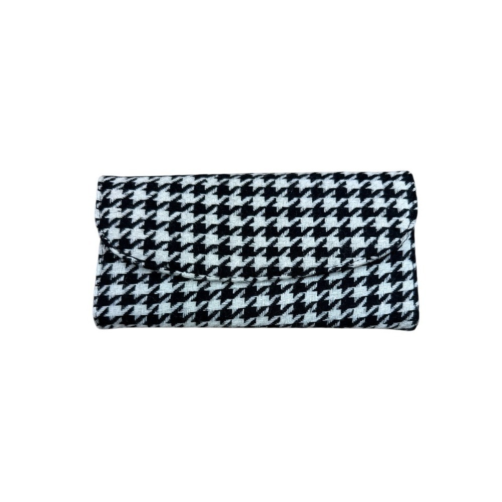 The Metropolitan Wallet Houndstooth Tri-Fold Organizer Black White‎ NWT 7.5x3.5
